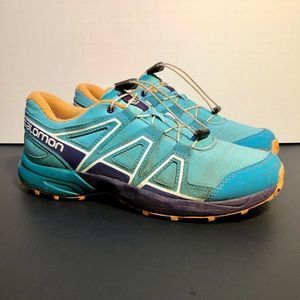 Womens SALOMON Speedcross J Blue Drawstring Trail Running Shoes / Size 6